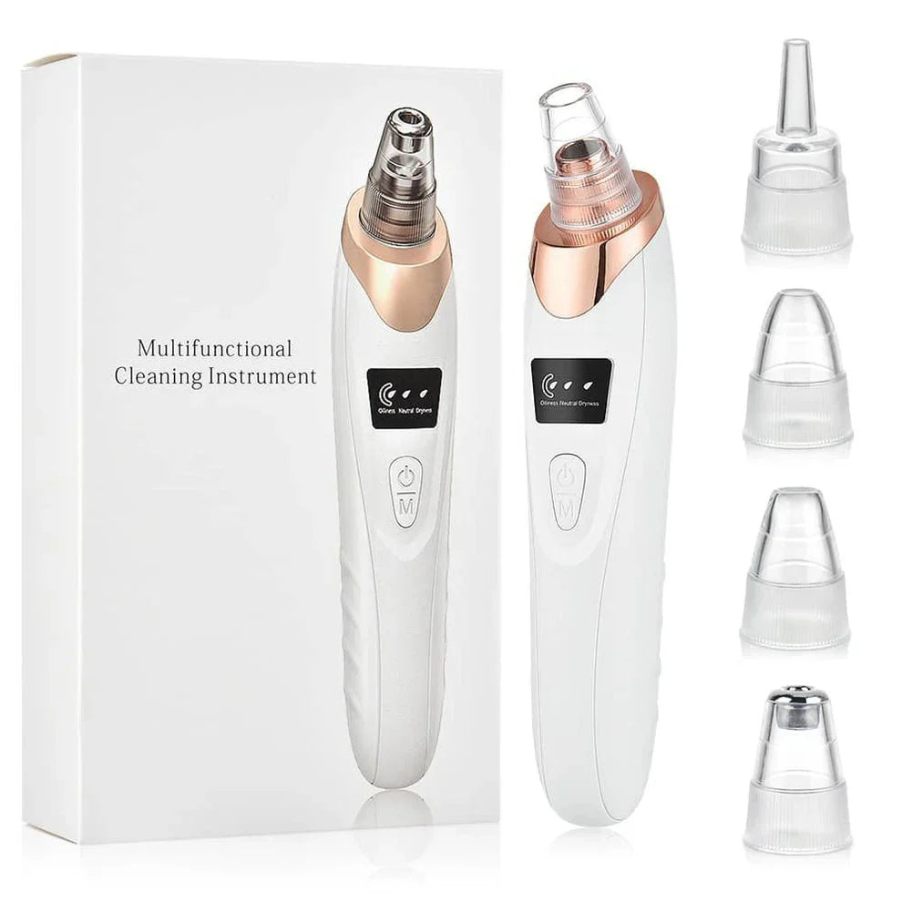 5-in-1 Blackhead Remover Machine Rechargeable – Face Pore Vacuum Suction Cleaner with 5 Replacement Heads