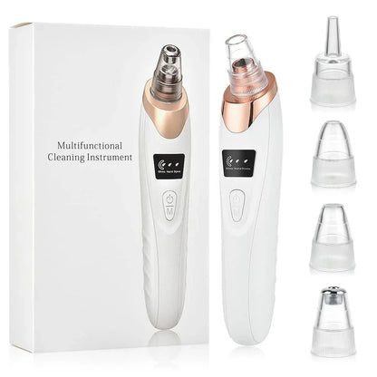5-in-1 Blackhead Remover Machine Rechargeable – Face Pore Vacuum Suction Cleaner with 5 Replacement Heads