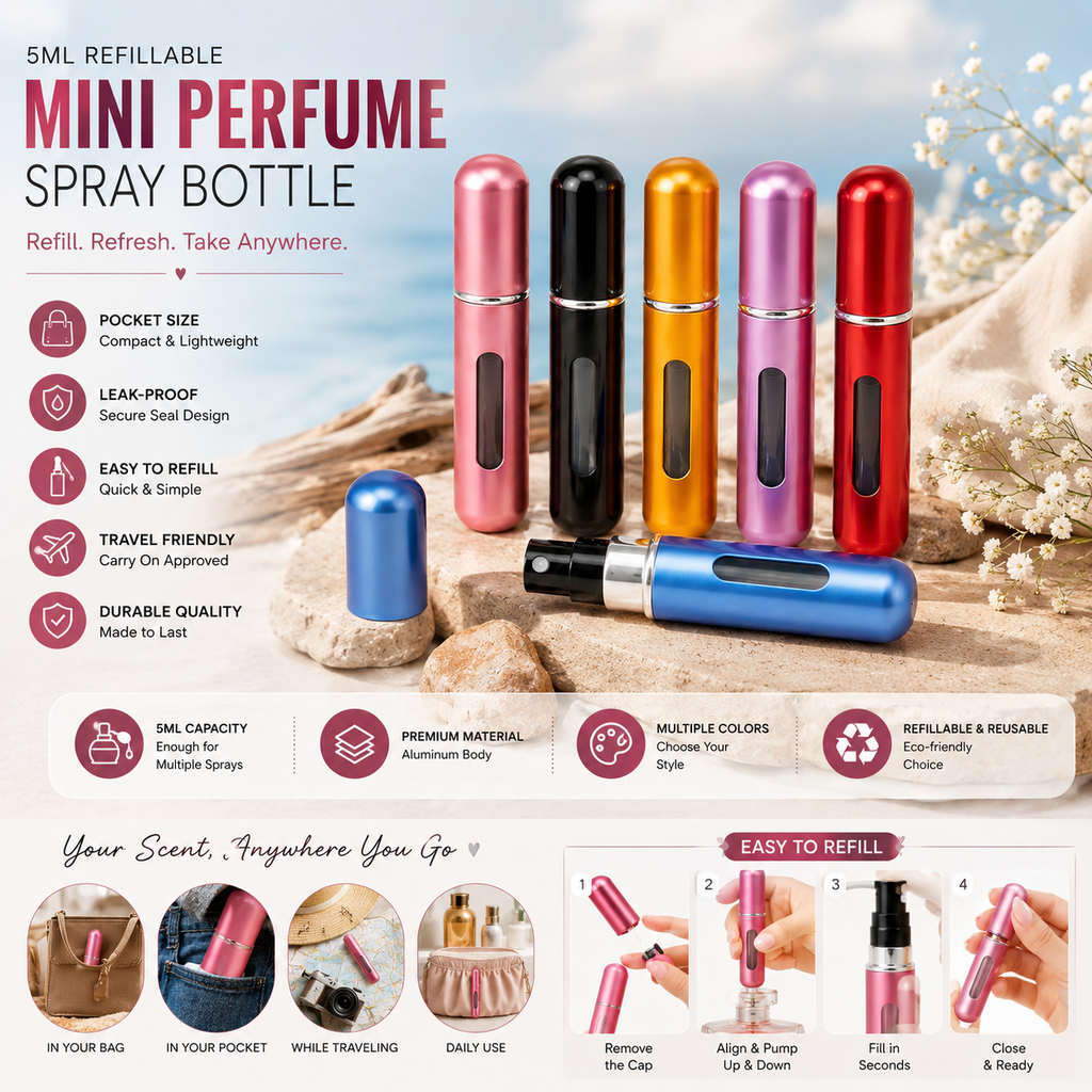 5ml Refillable Mini Perfume Spray Bottle
