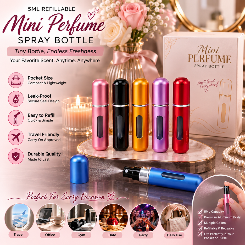 5ml Refillable Mini Perfume Spray Bottle
