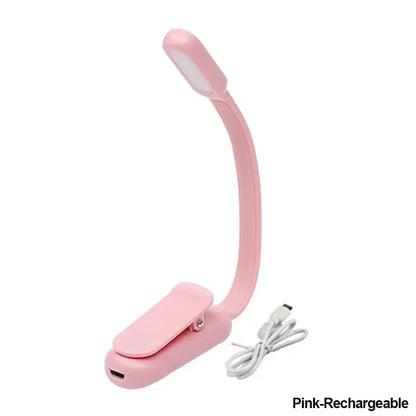 USB Mini LED Book Night 3 Light Color Adjustable Brightness Clip-On Study Reading Lamp Rechargeable for Travel Bedroom Reading