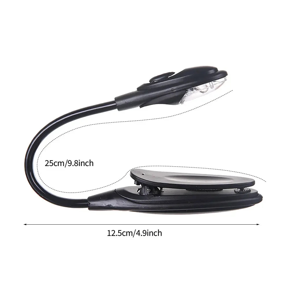 USB Mini LED Book Night 3 Light Color Adjustable Brightness Clip-On Study Reading Lamp Rechargeable for Travel Bedroom Reading