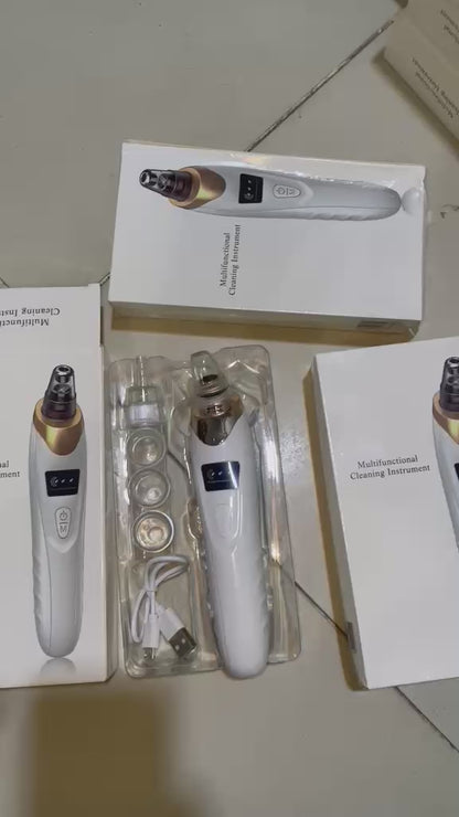 5-in-1 Blackhead Remover Machine Rechargeable – Face Pore Vacuum Suction Cleaner with 5 Replacement Heads