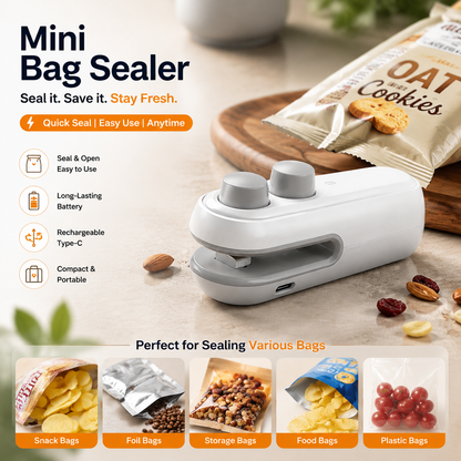 Portable Rechargeable Mini Bag Sealer – Handheld Heat Sealing Machine