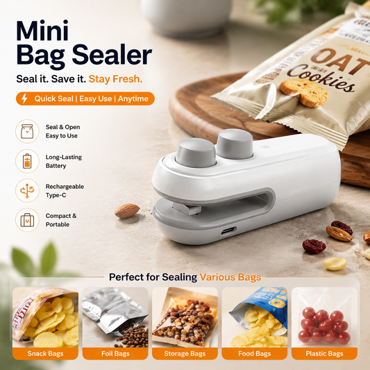 Portable Rechargeable Mini Bag Sealer – Handheld Heat Sealing Machine